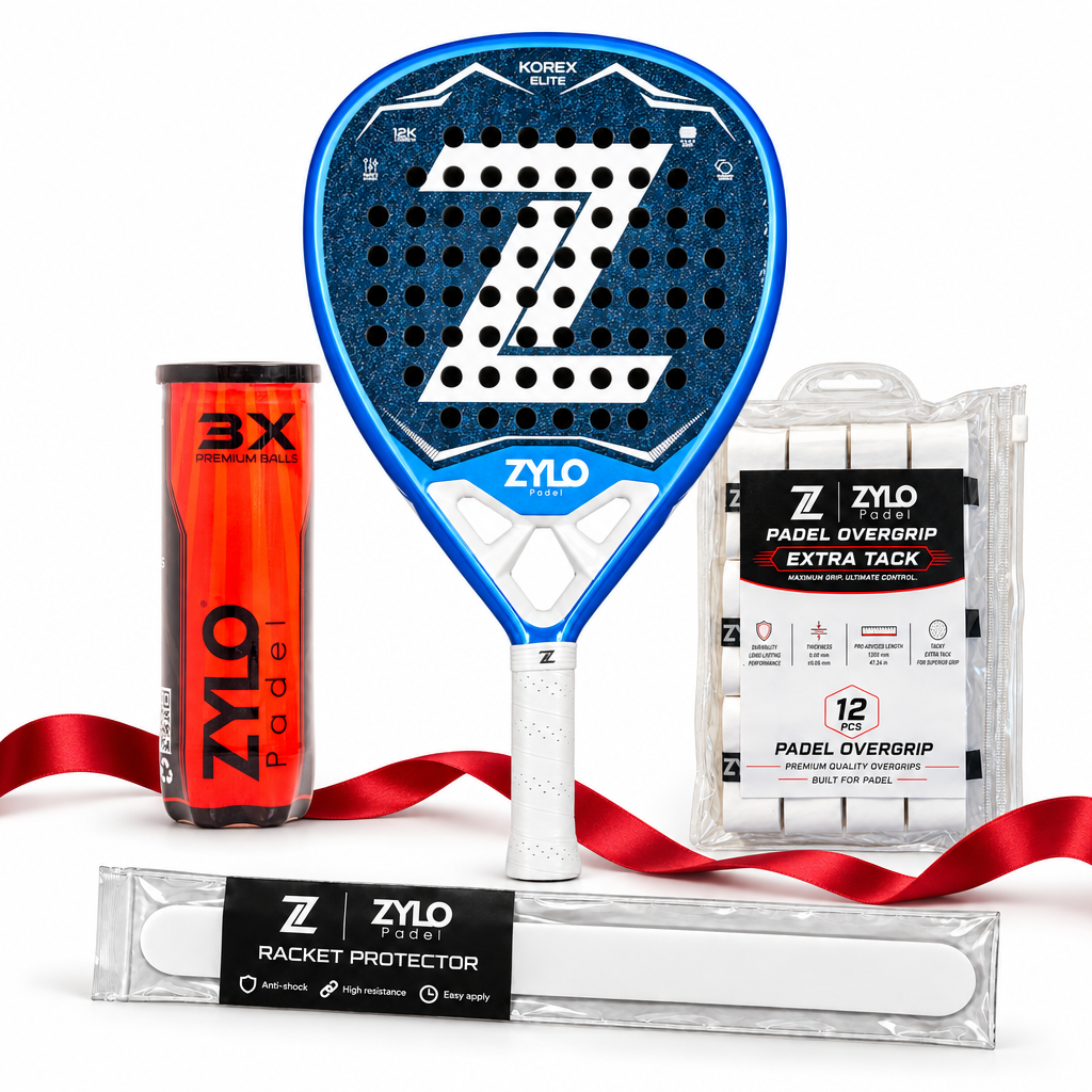 Elite racket gift set with the KOREX ELITE in Ice Blue