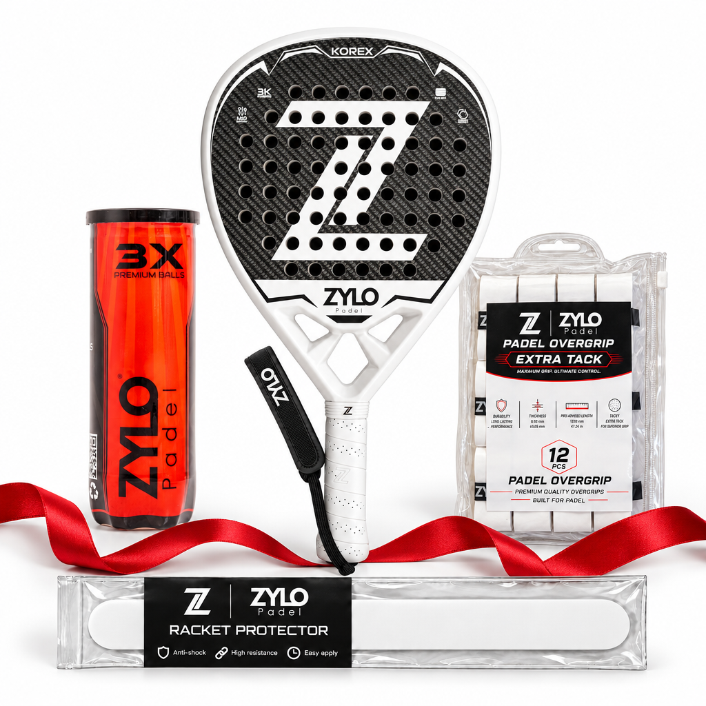 Essential racket gift set with the white KOREX racket