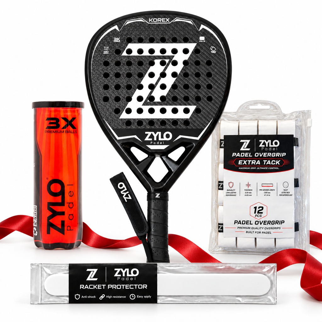 Essential racket gift set with the black KOREX racket